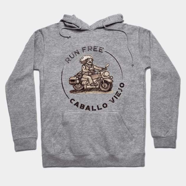 Caballo Viejo Corre Libre Hoodie by Agua Design